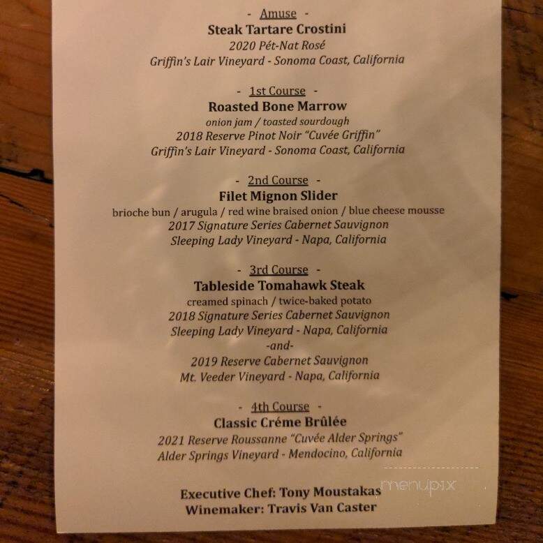 City Winery Hudson Valley - Montgomery, NY menu_pic