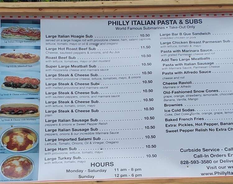 Philly Italian Pastas & Subs - Canton, NC