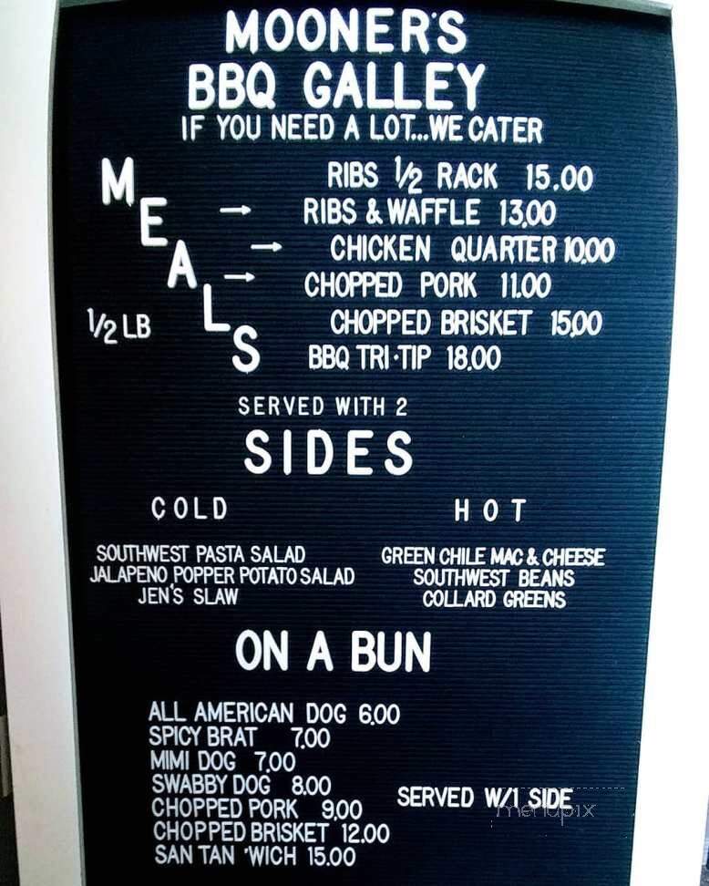 Mooner's BBQ Galley - San Tan Valley, AZ menu_pic