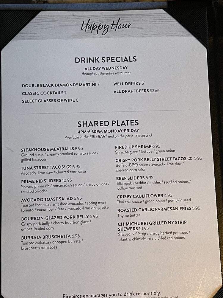Firebirds Wood Fired Grill - Huntersville, NC menu_pic