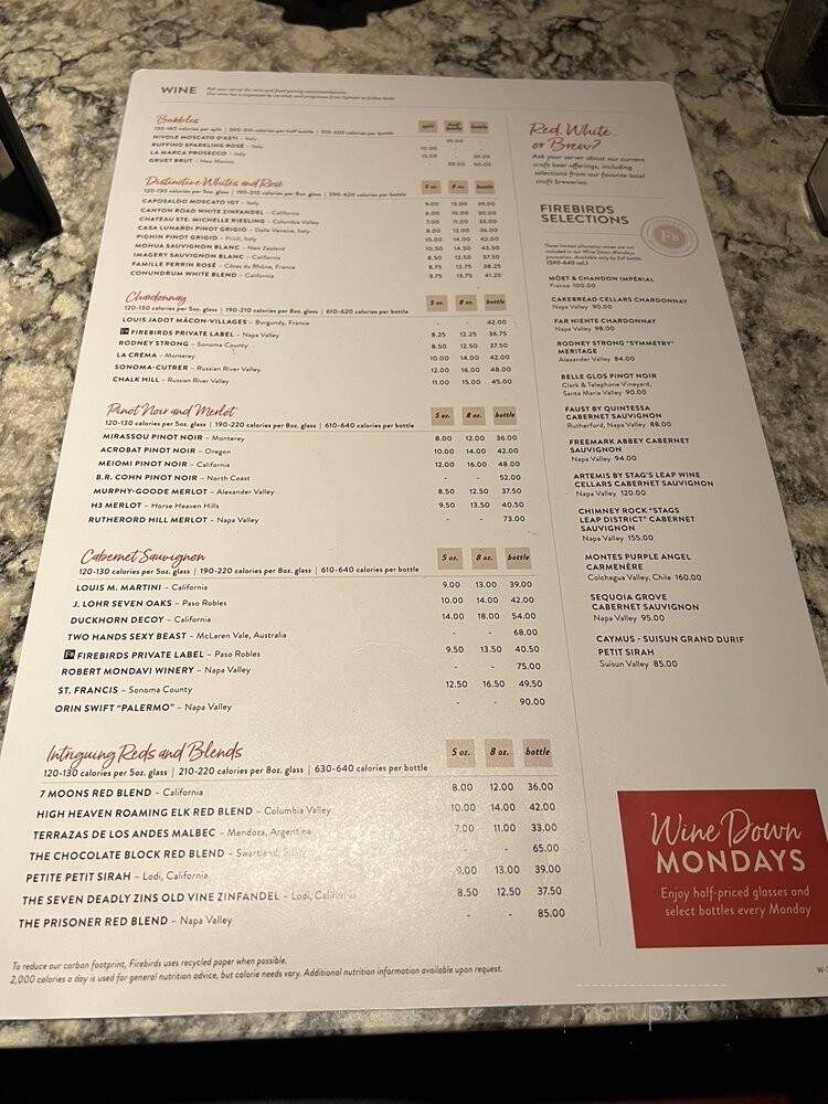 Firebirds Wood Fired Grill - Huntersville, NC menu_pic