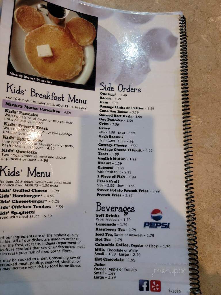Blueberry Pancake House 2 - Fort Wayne, IN menu_pic