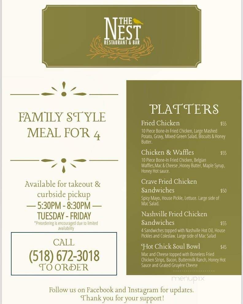 The Nest - Schenectady, NY menu_pic