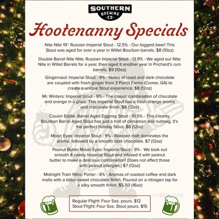 Southern Brewing Company - Monroe, GA menu_pic