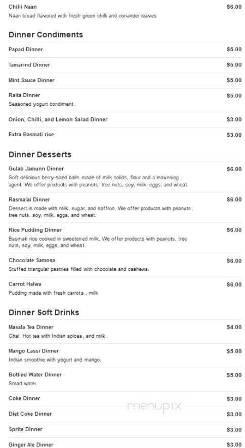Zeera Indian Cuisine - North Palm Beach, FL menu_pic