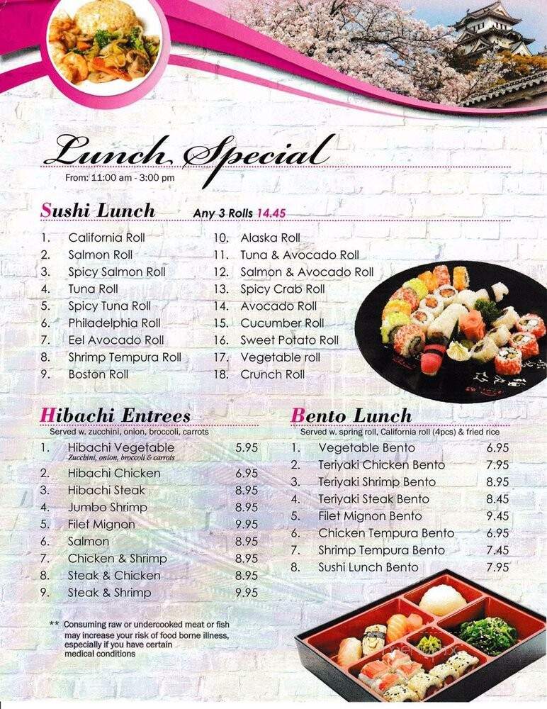Yamato Steak House of Japan - Fulton, MS menu_pic
