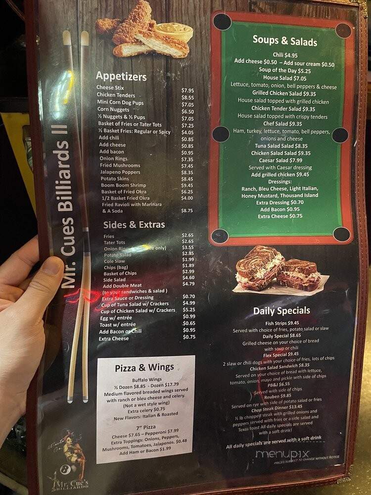 Mr Cue's Billiards II - Atlanta, GA menu_pic