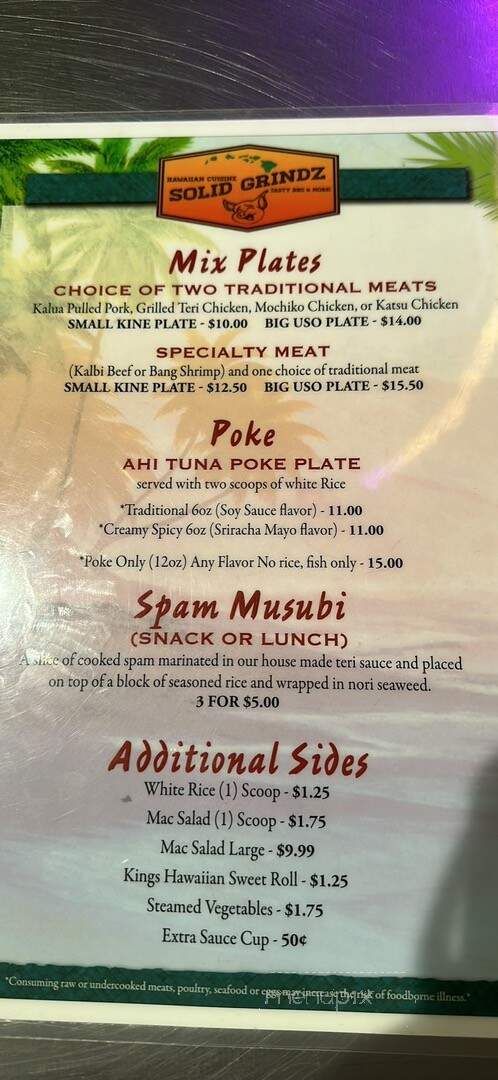 Solid Grindz - Tucson, AZ menu_pic