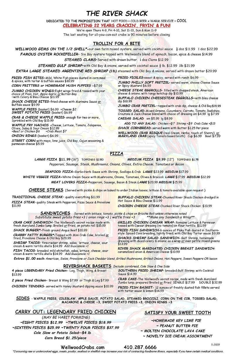 The River Shack - Charlestown, MD menu_pic