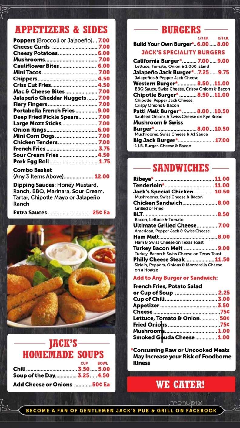 Gentleman Jack's Pub and Grill - Little Chute, WI menu_pic