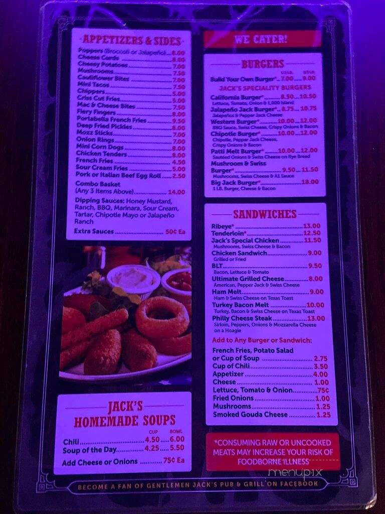 Gentleman Jack's Pub and Grill - Little Chute, WI menu_pic