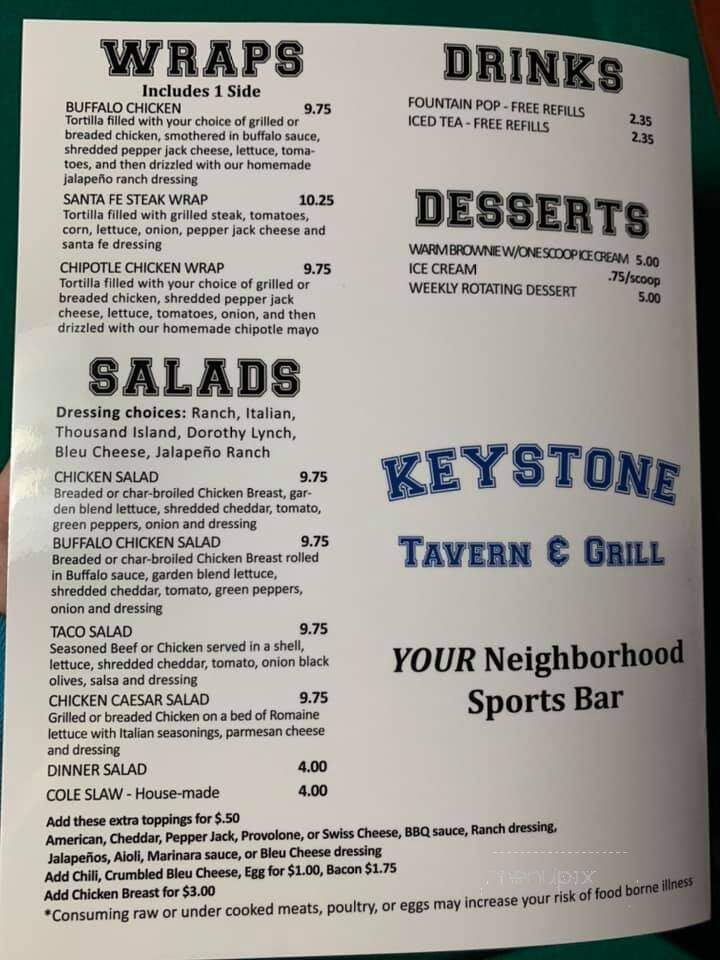 Keystone Tavern - Omaha, NE menu_pic