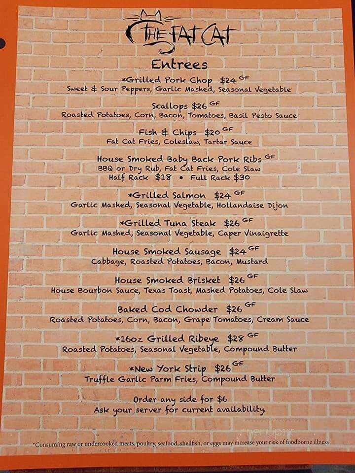 The Fat Cat - Quincy, MA menu_pic