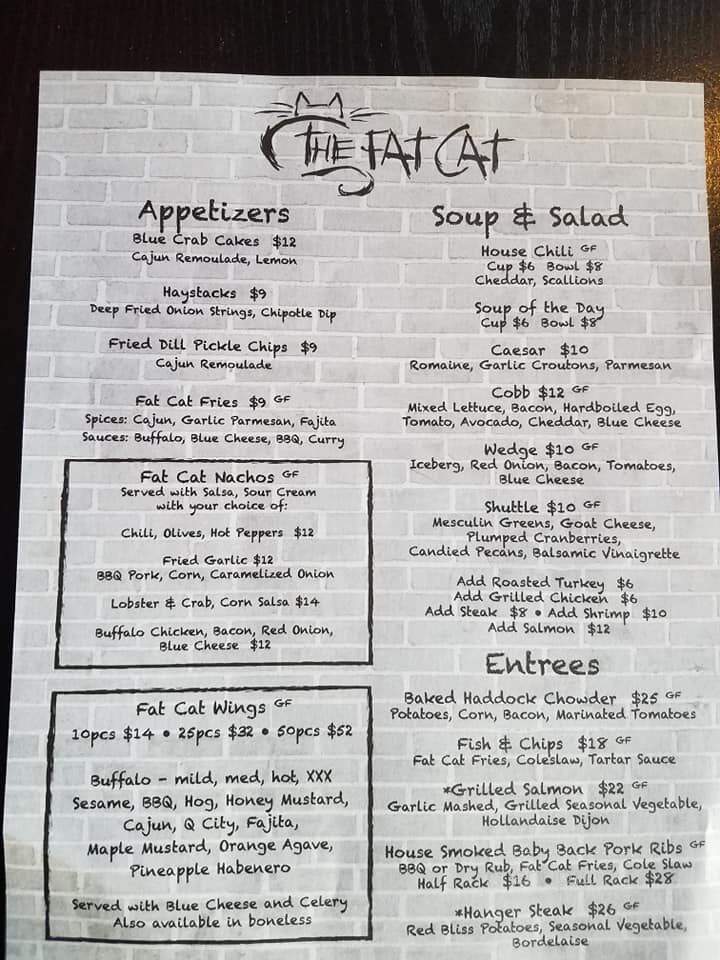 The Fat Cat - Quincy, MA menu_pic