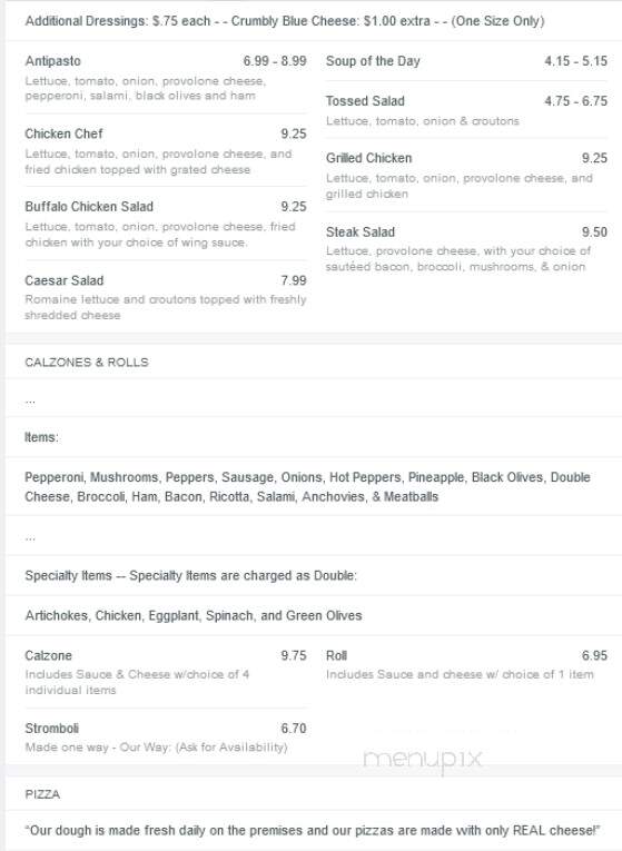 Stefano's Pizzeria & Restaurant - Mexico, NY menu_pic