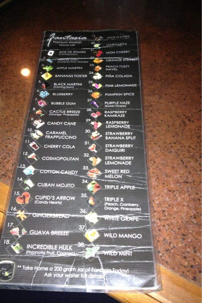 Jasmine Cafe & Hookah Lounge - Richardson, TX menu_pic