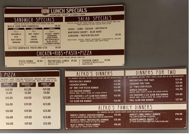 Aleko's Carryout - South Lyon, MI menu_pic
