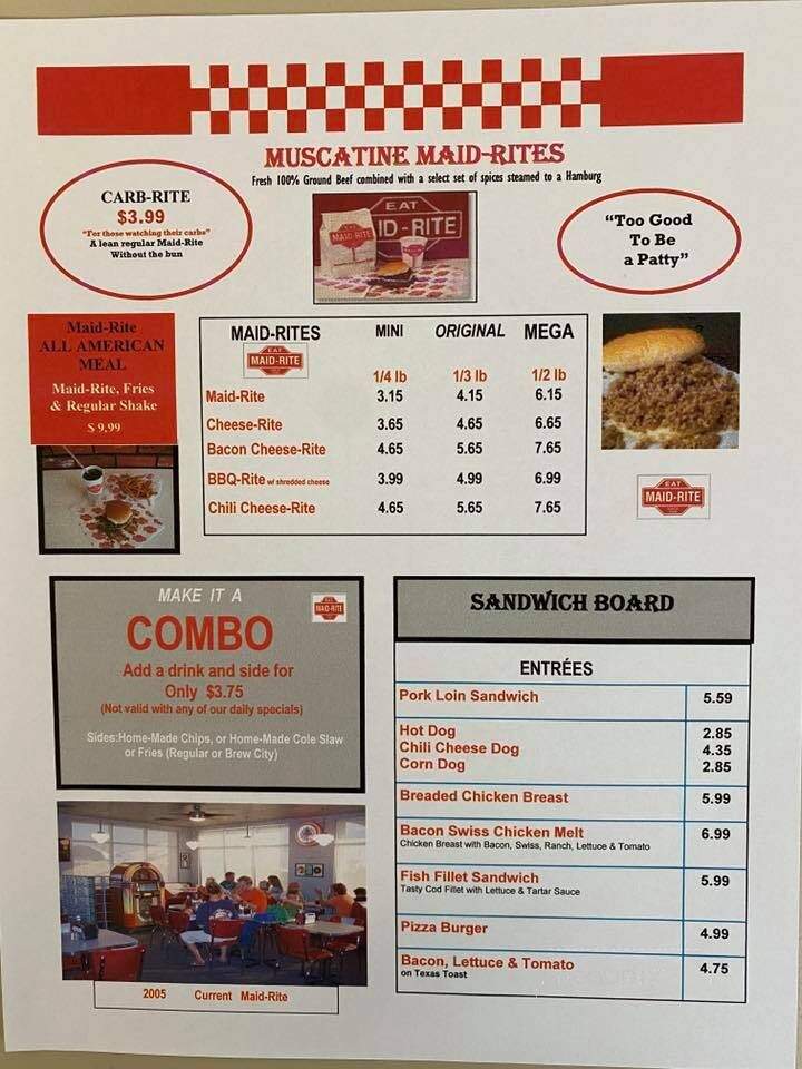 Maid Rite Diner & Grill - Muscatine, IA menu_pic