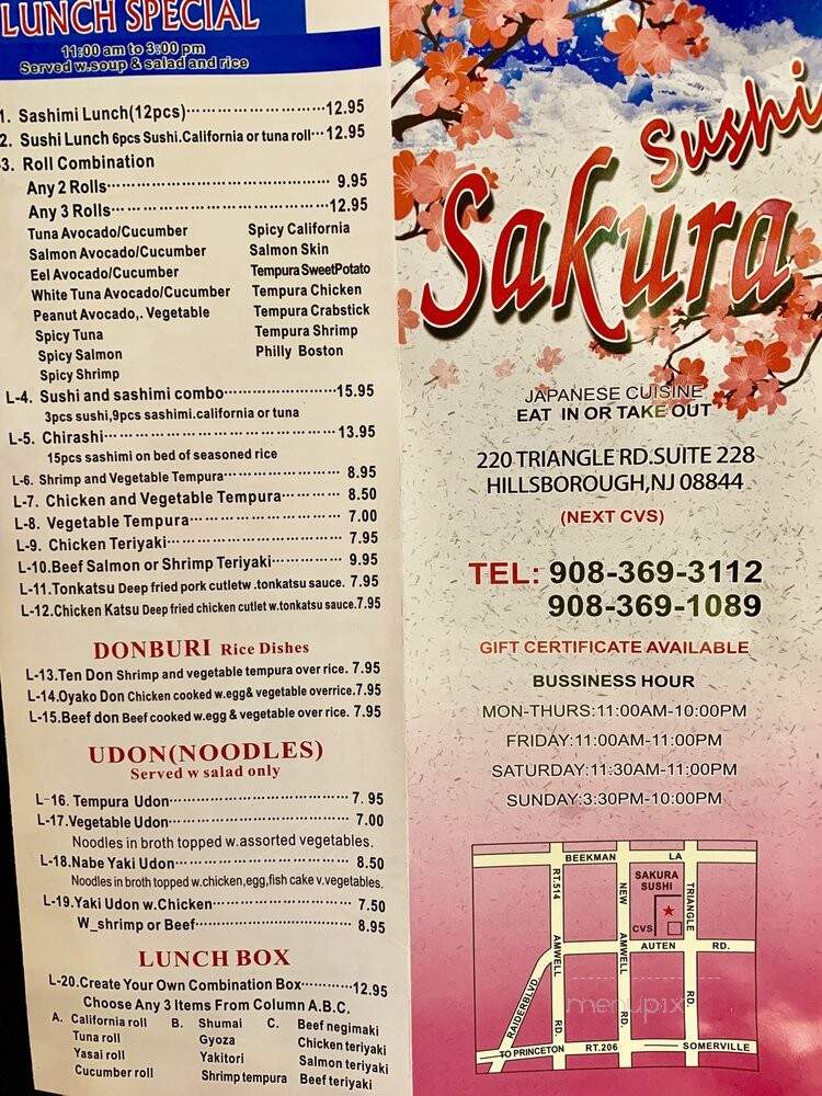 Sakura Sushi - Hillsborough, NJ menu_pic