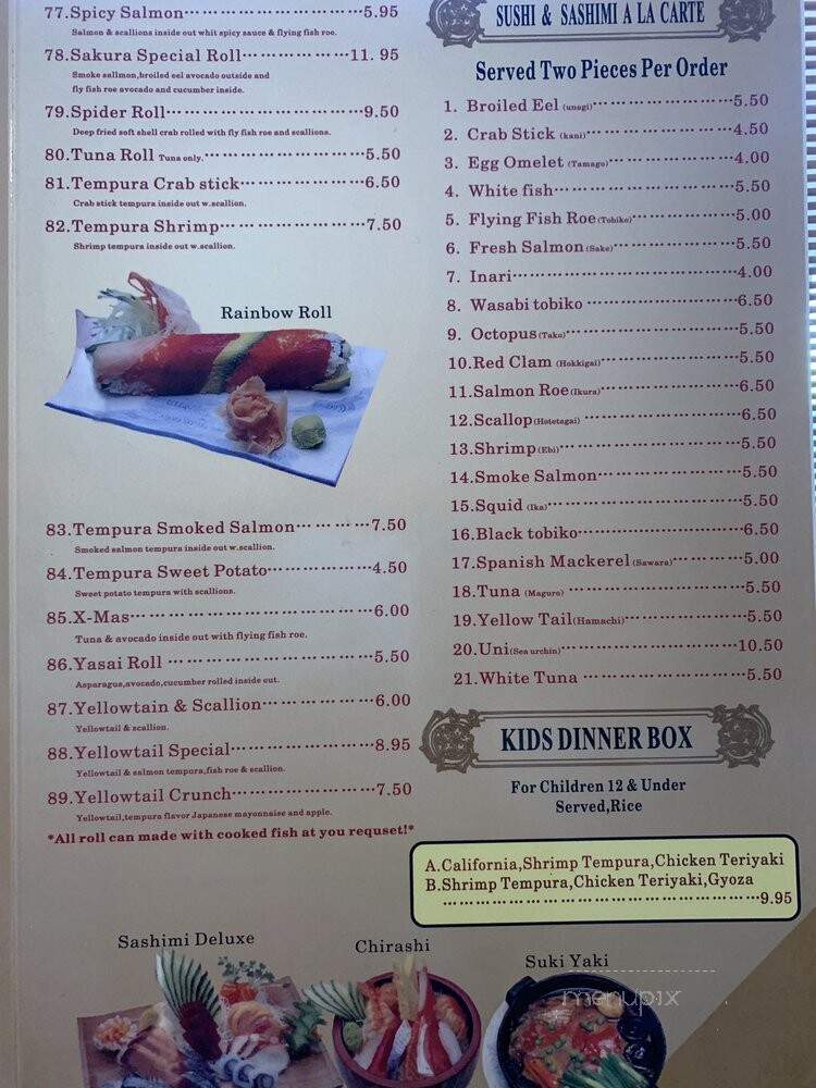 Sakura Sushi - Hillsborough, NJ menu_pic