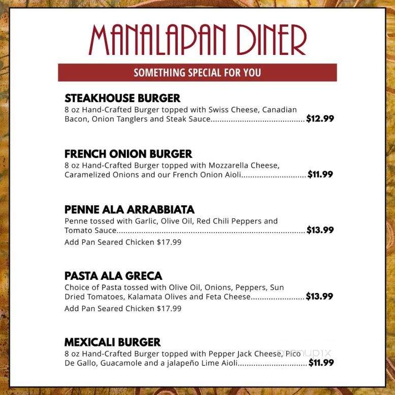 Manalapan Diner - Englishtown, NJ menu_pic