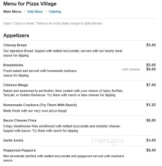 Pizza Village - Mount Olive, NC menu_pic