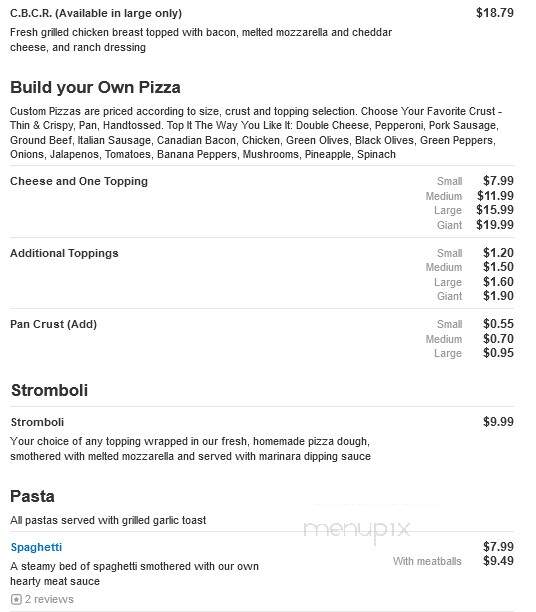 Pizza Village - Mount Olive, NC menu_pic