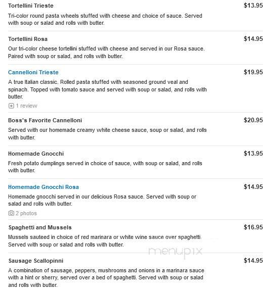 Trieste Restaurant - Prospect Park, PA menu_pic