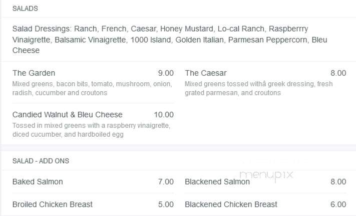 Jail House Restaurant - West Bend, WI menu_pic