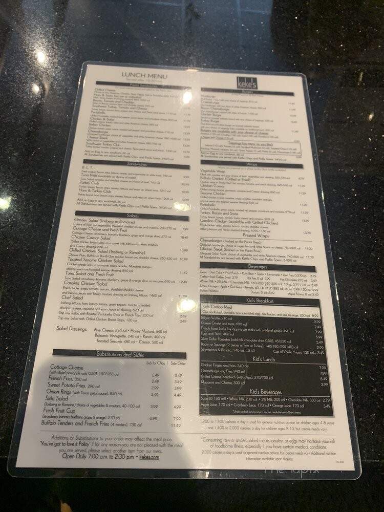 Keke's Breakfast Cafe - Lady Lake, FL menu_pic