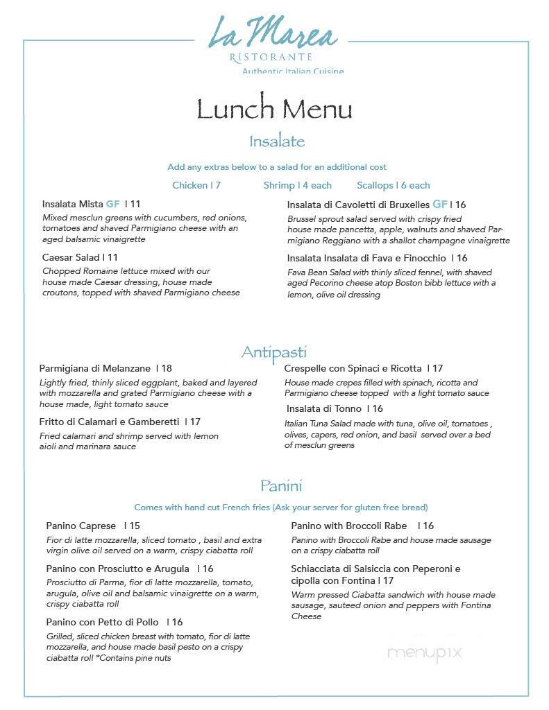 La Marea - Old Saybrook, CT menu_pic