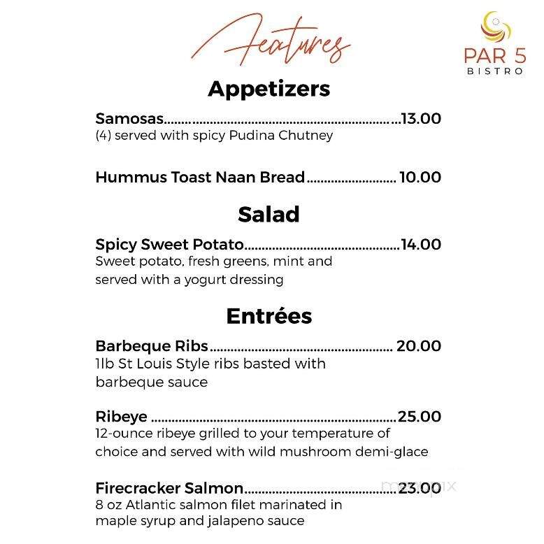 Par 5 Bistro - Mishicot, WI menu_pic