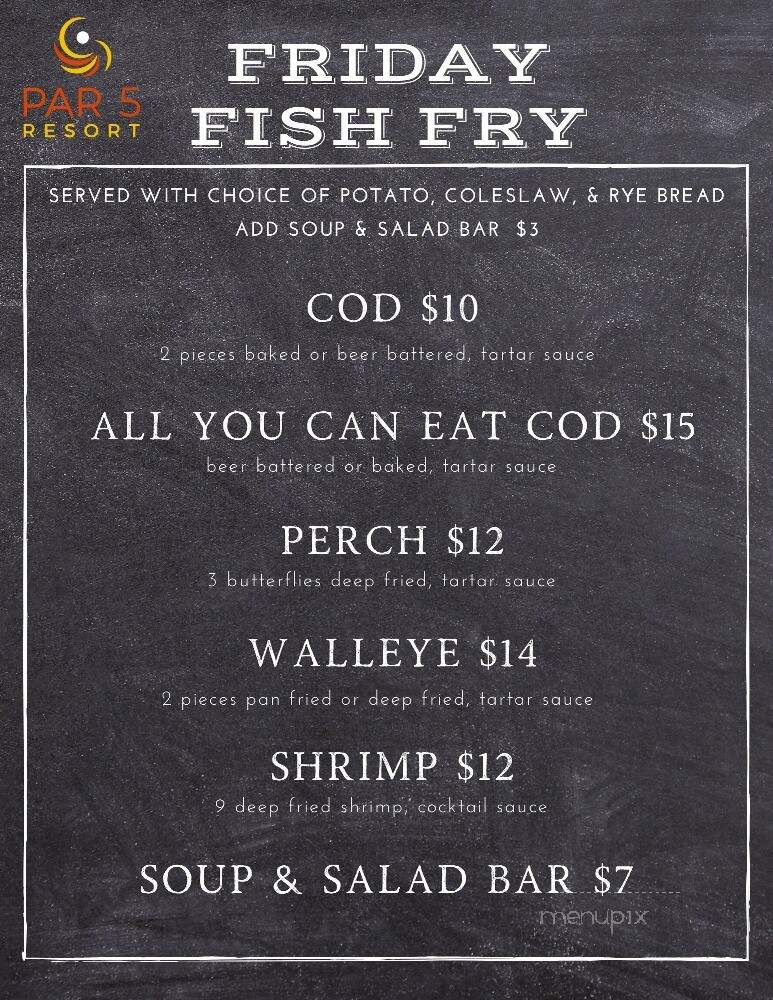 Par 5 Bistro - Mishicot, WI menu_pic