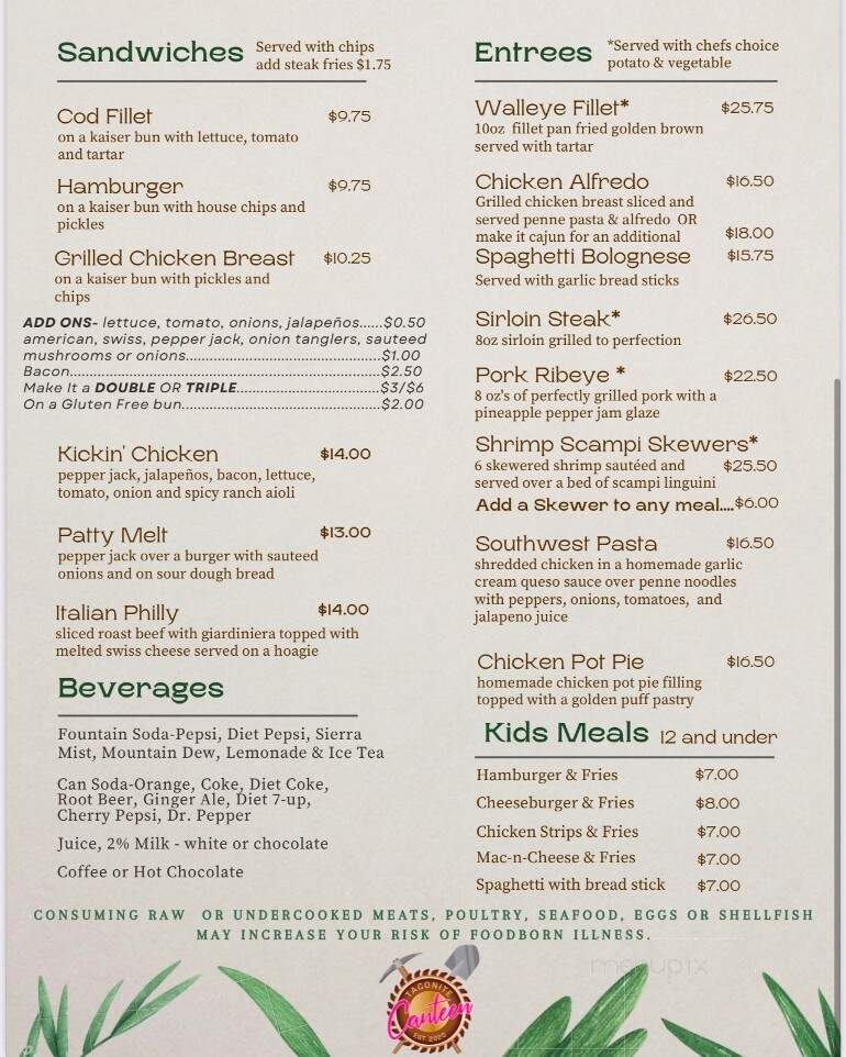 Taconite Canteen - Ironton, MN menu_pic