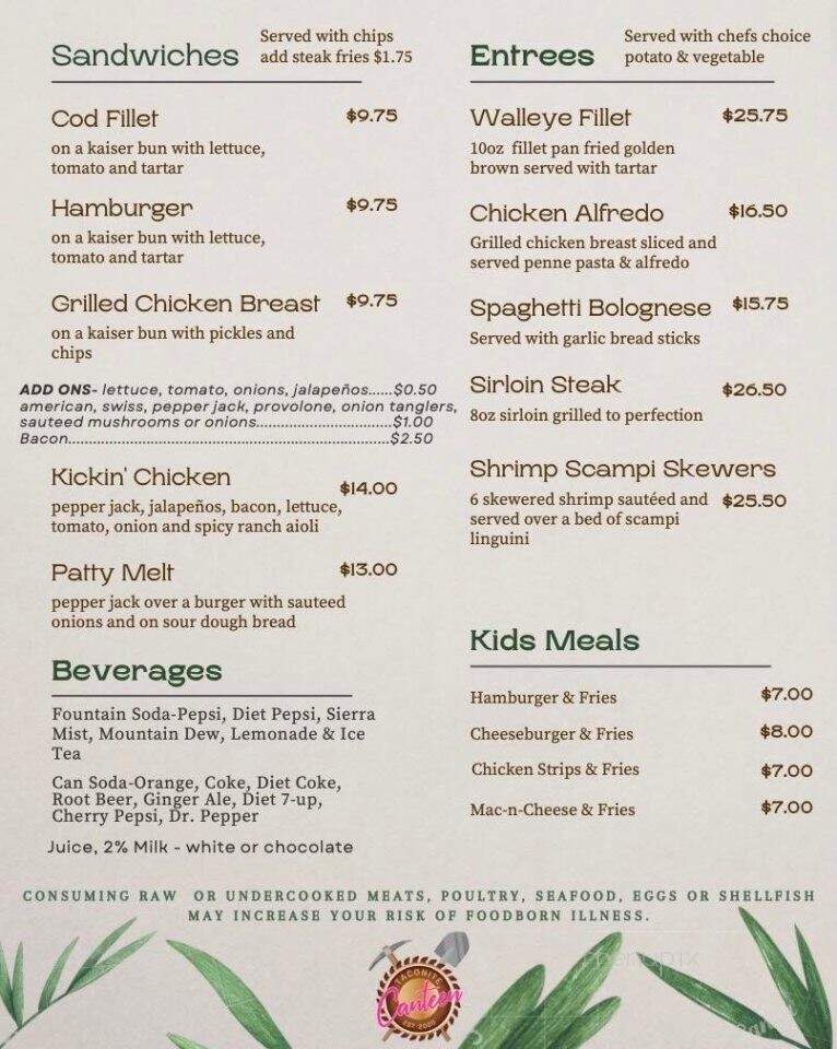 Taconite Canteen - Ironton, MN menu_pic