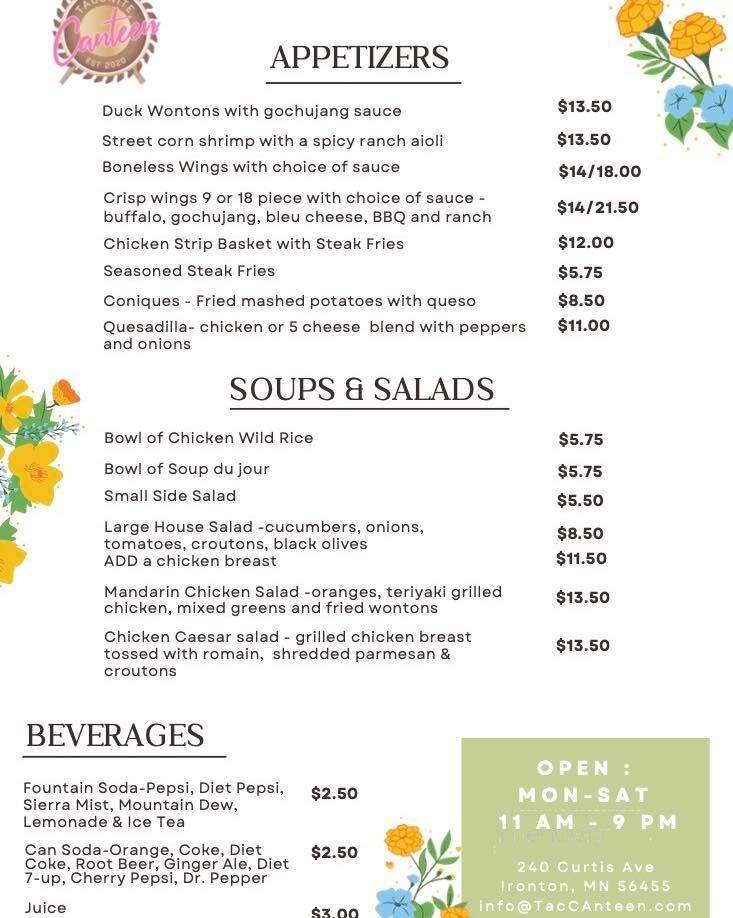 Taconite Canteen - Ironton, MN menu_pic