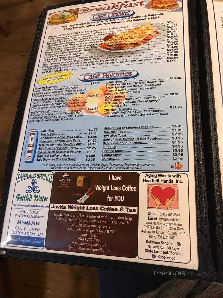 Newport Cafe - Newport, OR menu_pic