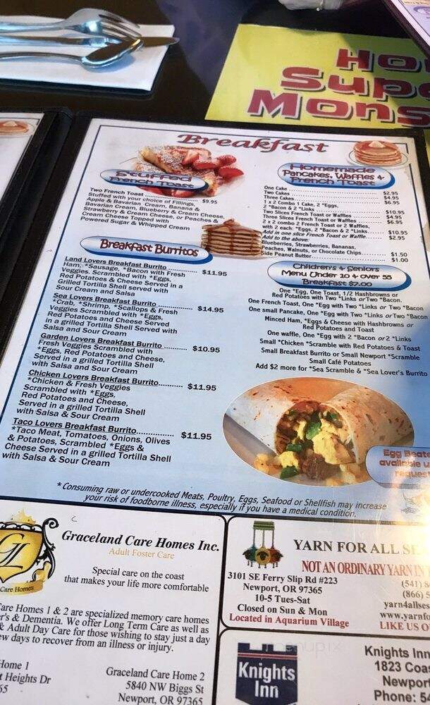Newport Cafe - Newport, OR menu_pic