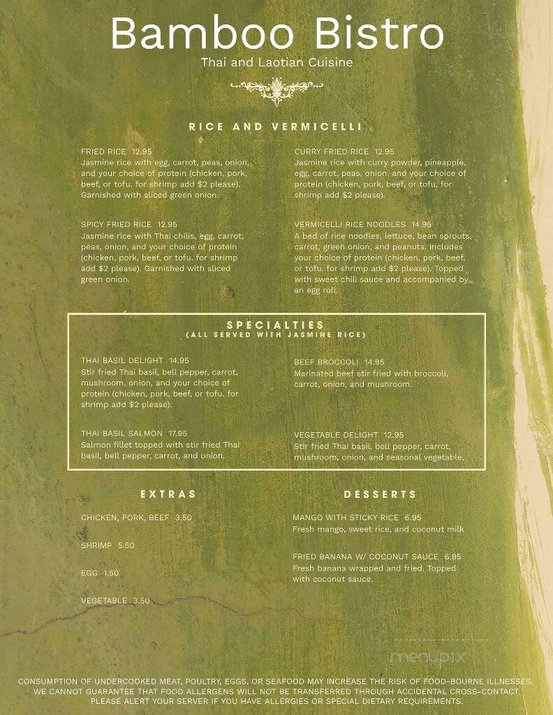 Bamboo Bistro at the Canebrake Country Club - Hattiesburg, MS menu_pic