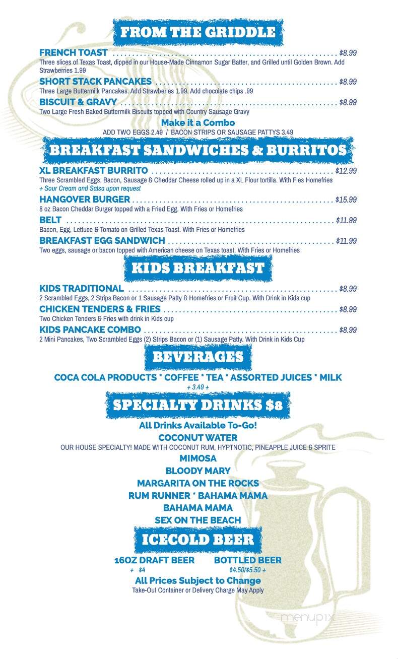 Coconuts Restaurant - Panama City Beach, FL menu_pic