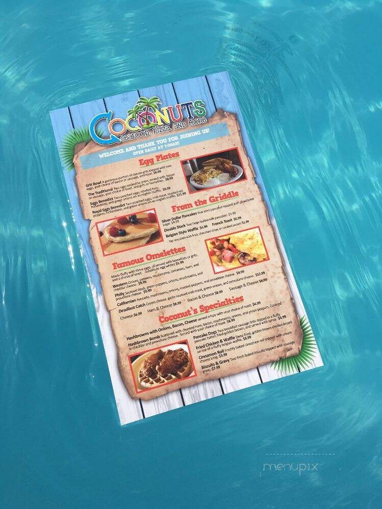 Coconuts Restaurant - Panama City Beach, FL menu_pic
