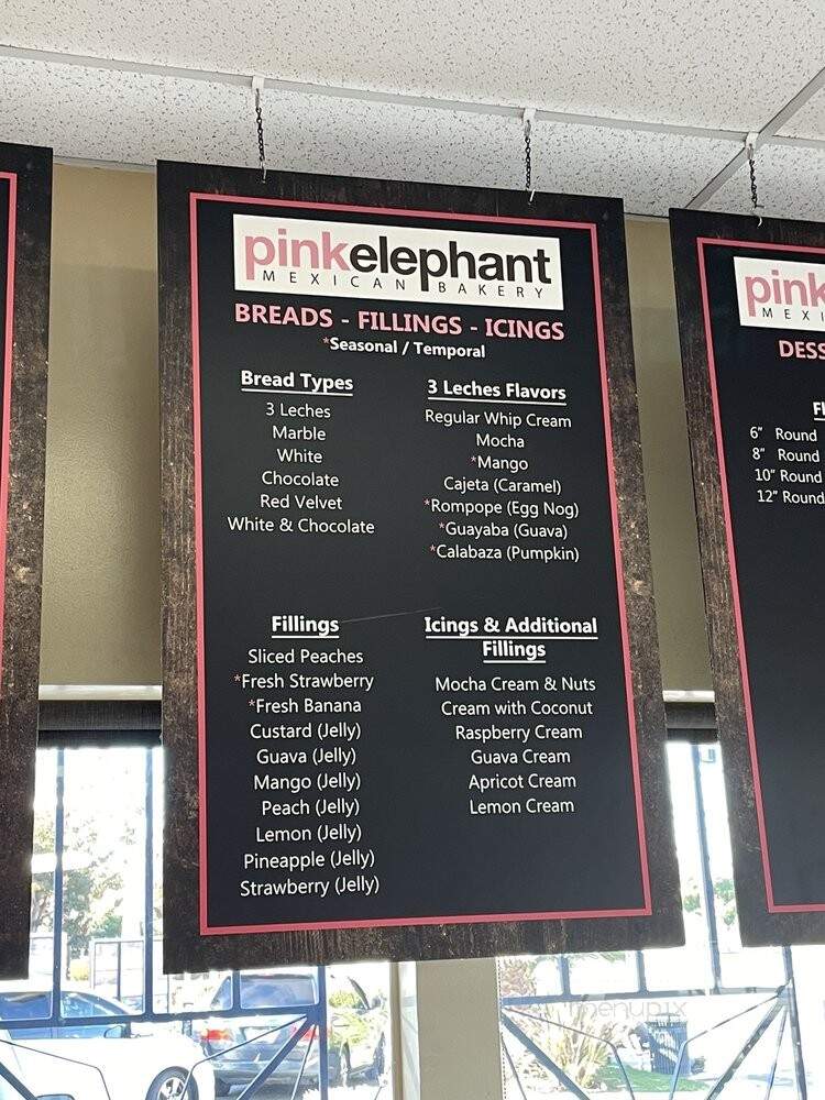 Pink Elephant Bakery - San Jose, CA menu_pic