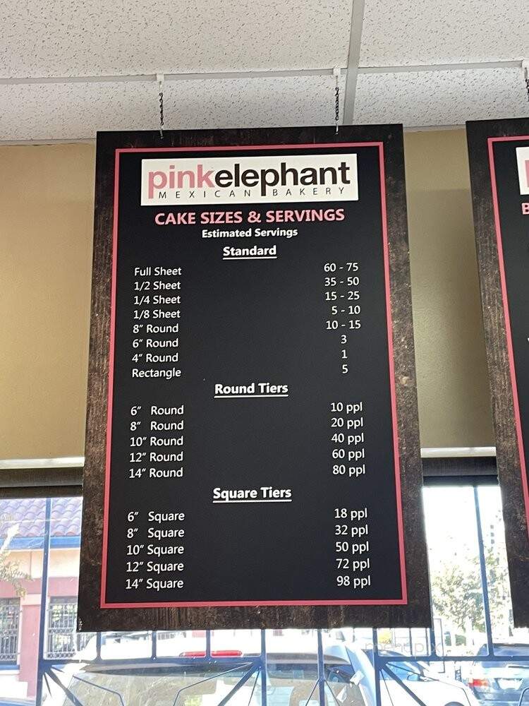 Pink Elephant Bakery - San Jose, CA menu_pic