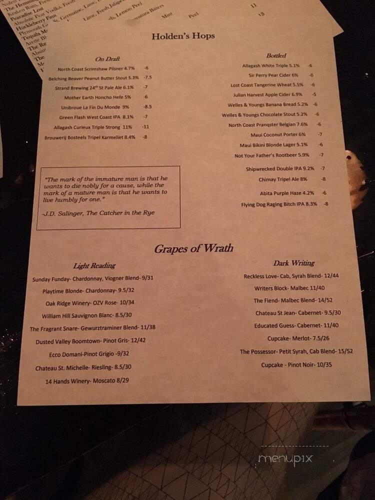 Catcher In The Rye - Toluca Lake, CA menu_pic