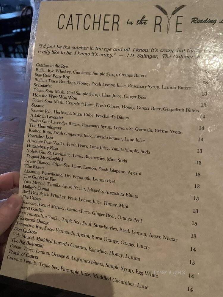 Catcher In The Rye - Toluca Lake, CA menu_pic