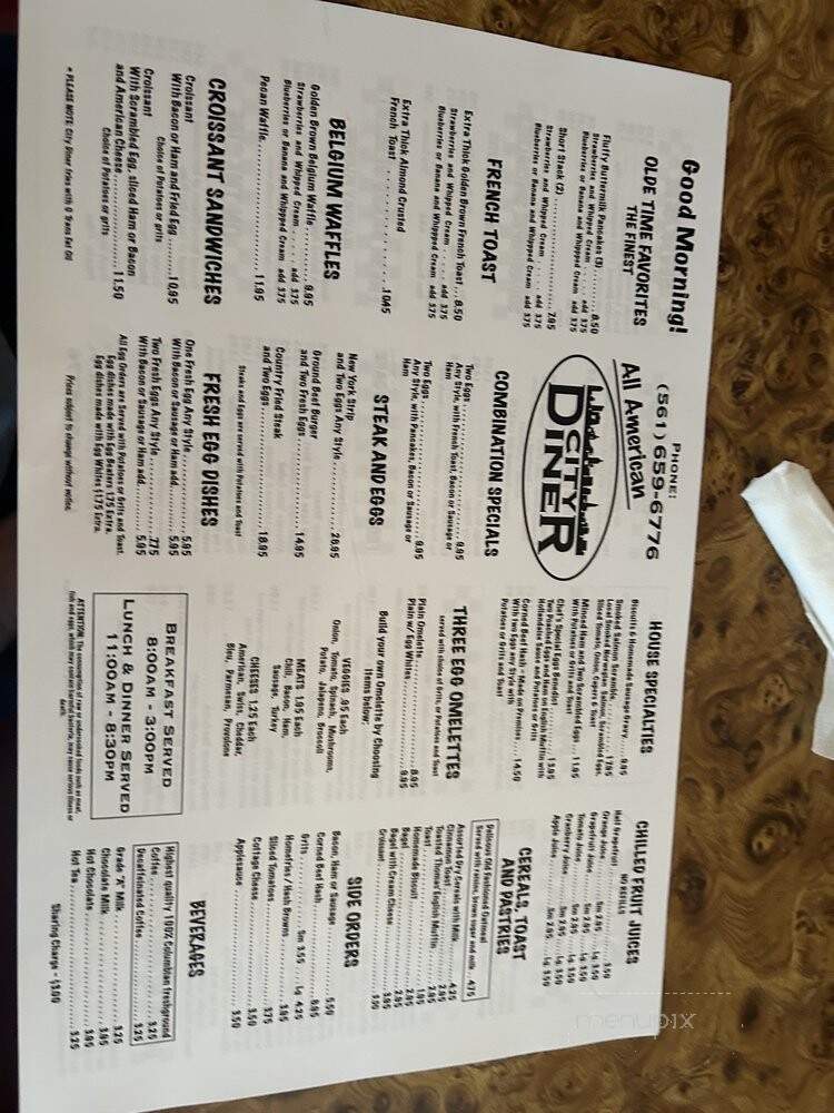 City Diner - West Palm Beach, FL menu_pic