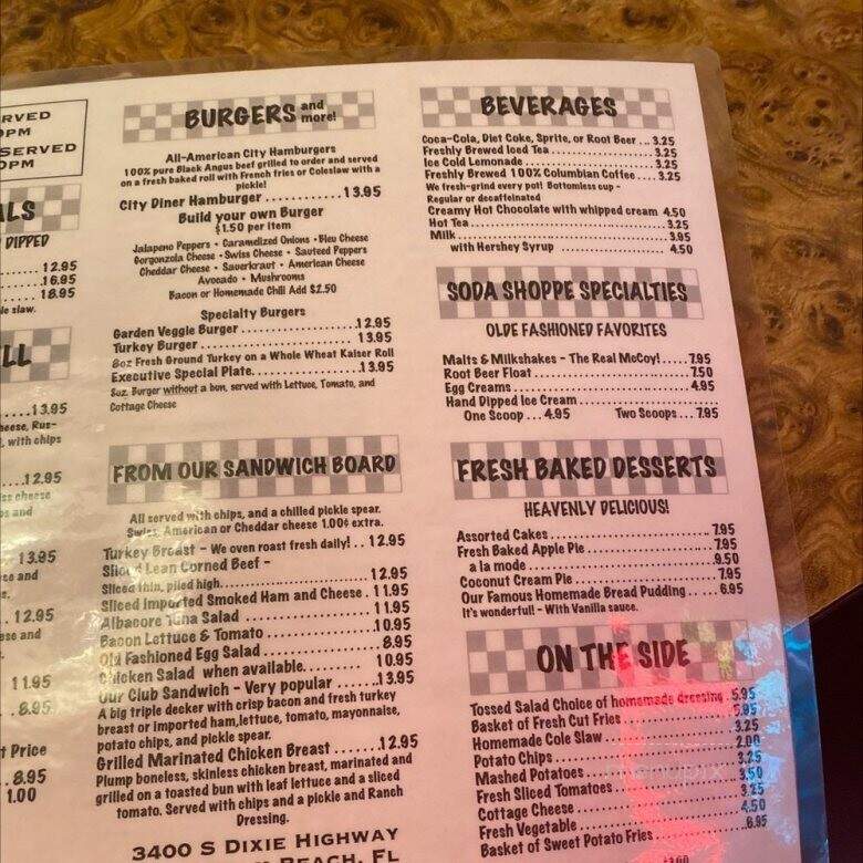 City Diner - West Palm Beach, FL menu_pic