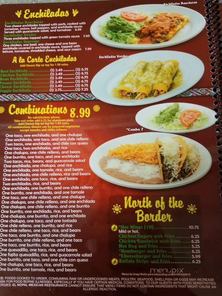 El Nopal Mexican Restaurant - Calhoun, GA menu_pic