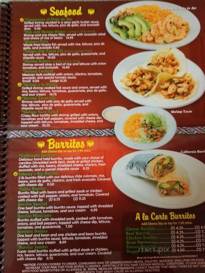 El Nopal Mexican Restaurant - Calhoun, GA menu_pic