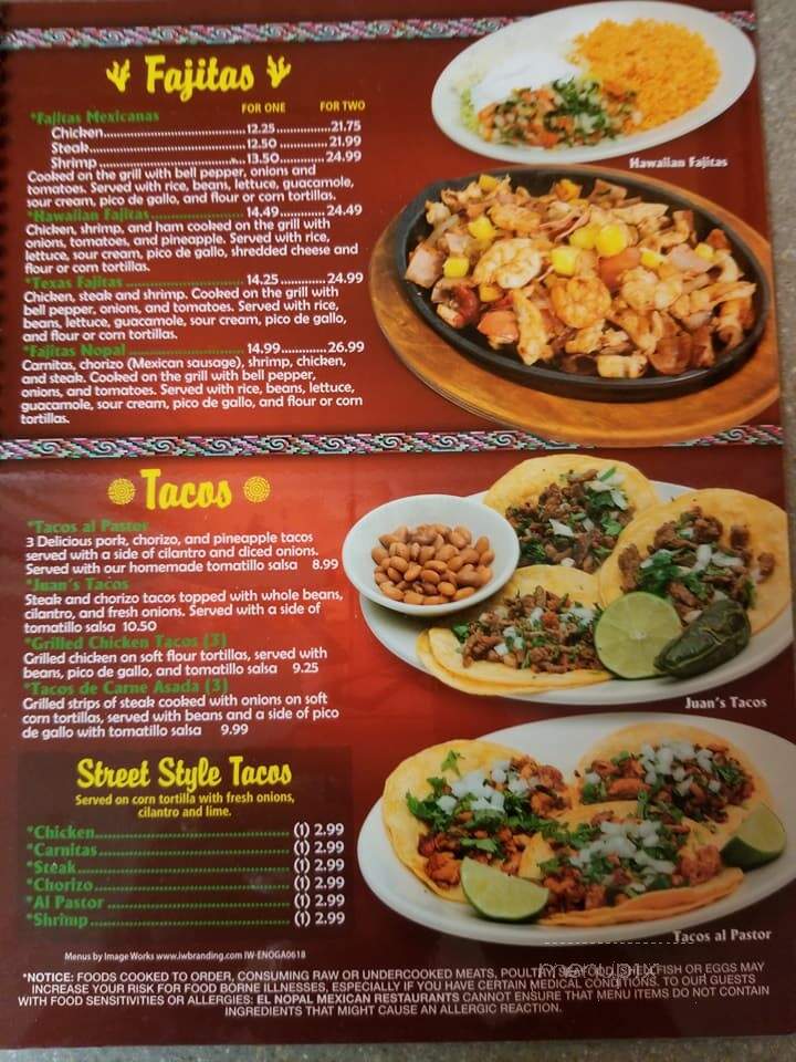 El Nopal Mexican Restaurant - Calhoun, GA menu_pic